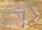 2 Vintage Pyrex 503-c Clear Glass Ribbed Refrigerator Lids Only