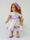 Doll Clothes 18  Dress Lavender White Lace Headband Fits American Girl Dolls
