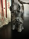 Antique Scottish Terrier Dog Still Bank Cast Metal W Key Black Scottie 5     