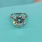 3ct Round Cut Real Moissanite Solitaire Engagement Ring 14k White Gold Plated