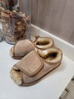 Hammacher Schlemmer Sheepskin Open Toe  adjust Wrap  Slippers Women s Medium New