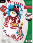 Bucilla Felt Christmas Stocking  peppermint Snowman  Finished  Personalization