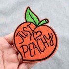 Just Peachy Iron-on Patch Embroidered Fruit Applique For Diy Projects For Denim