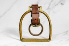 Wonderful Antique French Horse Stirrup Redouenat Leather Brass Equestrian Tack