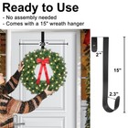 24in Green Christmas Wreath W lights Hanger Front Door Wall Hanging Home Decor