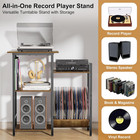 Record Player Stand With Power Outlets  Turntable Stand With Vinyl Record Storag