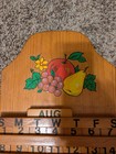 Vtg Wood Perpetual Wall Calendar Hand Painted Fruit 80s 90s Cottagecore Complete