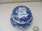 Antique  Countie Of Boston Magda Toilet Cream Jar Pot W  Lid Cobalt Blue