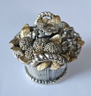 Fantastic Vintage Italian Sterling Silver Miniature Basket With Flowers