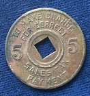 1936-1941 Mississippi Tax Commission     5 Mill Sales Tax Token
