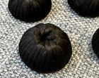 Vintage Cord Buttons Black Wrapped High Dome 7 8    21mm Set Of 6