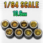1 64 Scale Chrome Gold Stance Alloy V2 Real Rider Wheels Rims Tires Set For Hot