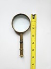 Vintage Brass Handheld Magnifying Glass 5 3 4  Desktop Collectible Accessory