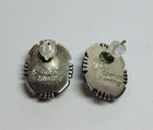 Navajo Signed S Spencer Sterling 925 Silver Turquoise Stud Earrings - 16