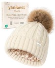 Satin Lined Winter Hats For Women  Knitted Beanie One Size Beige-leopard Lined