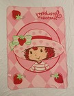 Vtg Strawberry Shortcake Fleece Throw Blanket Pink  Approximately 42x62