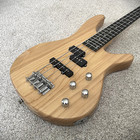 Full-size Natural 4-string Electric Bass Guitar With 24-frets  Gig Bag And More