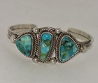 Amazing Navajo Beautiful Royston Turquoise Sterling Silver Cuff Bracelet Signed