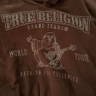 True Religion Crystal Cropped Pullover Hoodie Chicory Coffee Xl