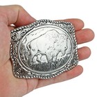 American Bison Buffalo Floral Belt Buckle Antique Silver Fits 1 5 Inch Belts