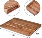 Extra Large Cutting Board Acacia Wood Cutting Board W  Grip Handles Juice Groove