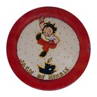 2 Ohio Art 1940s Mother Goose Tea Set Toy Tin Litho  plate Lot Jack Be Nimble Vtg