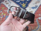 Rrl Double Rl Vintage Coffee Leather Belt Needle Buckle Silver Buckle With Logo
