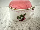 Vintage Mothers Remembrance Porcelain Pin Cushion   Thimble Japan