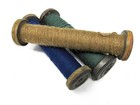 Set Of 3 Antique Vintage Industrial Textile 7  Bobbins W ssorted Color Thread
