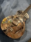 Republic Resonator Guitar Nickel Silver Metal Body With Case  Right Handed