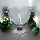Block Crystal Ice Bucket vase  Lead Free Twisted Amethyst Pedestal Handles