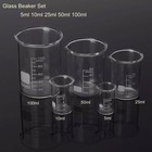 10pcs set Glass Beaker Laboratory Measuring Cup Lab Glassware 5 10 25 50 100ml