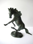 Rearing Stallion Horse Small Bronze Sculpture Statue Horse 8    Tall Green Patina