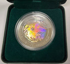 2002 Canada  5 Anniversary Loon Hologram 9999 1oz Pure Silver Coin W box   Coa