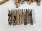 130 Vintage Wood Clothes Pins Strong Springs Wooden Clothespins Aged Alligator