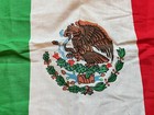 Vint 1950s 60s Mexico Small Parade Flag 23 25  X 21  Cotton Handkerchief