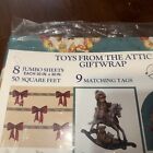 Lot Of 12 Vintage Christmas Gift Wrap Wrapping Paper Sheets Santa