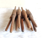 Antique Primitive Handcrafted Plain Bread Bakers Wooden Rolling Pin 9 Pcs Wn207
