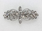 Faship Clear Rhinestone Crystal Flora Hair Barrette Clip