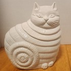 Vtg Saks 5th Avenue Cat Rare Htf  White Cookie Jar Made In Italy Guest   Gift