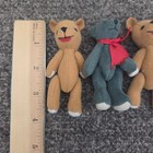 Miniature Lot Of 5 Jointed Teddy Bears With Bows Vintage 3   