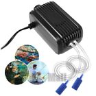 Dual Outlet Aquarium Electric Air Pump Whisper Adjustable Fish Tank Aerator 110v