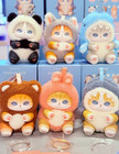 2026 Miniso Mofusand Kiramekko Fluffy Kittens Cat Key Ring Plush Doll Blind Boxs