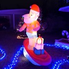 6 Ft Santa Surfing Led Inflatable Christmas Airblown Longboarding Coastal New
