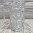 Clear Federal Glass Windsor Pitcher Button And Cane Pint Creamer Tableware Vtg