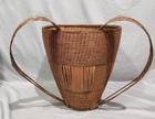 Vtg Wicker Backpack Basket Bakul Tambok Asian Farming Harvest Collection