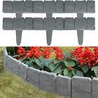 20-100pcs Stone Effect Plastic Border Fence Yard Lawn Edging Plant Flower Bed