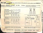 Rare Vintage 1950s Dress Mccall Sewing Pattern 3955 Bust 34 Complete