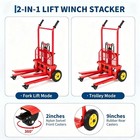 Garvee 450 Lb Hydraulic Material Lift Stacker  36  Lift Height  2 In 1 Fork