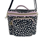 Betsy Johnson Soft Insulated Bag Lunch Make Up Tote Box Pink Black Dalmatian